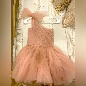 Marais sky pink one shoulder tie dress